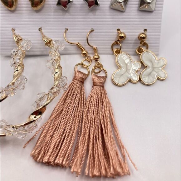 6 pairs of stud dangle hoop earrings - Picture 3 of 5